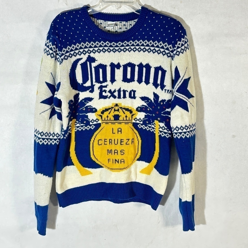 Corona X Mas Palm Trees Beach Long Sleeve Sweater Hoodie - Picture 2 of 7